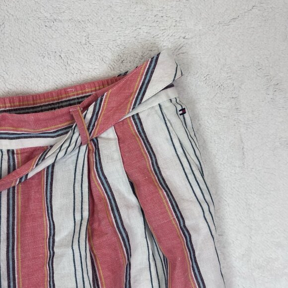 Tommy Hilfiger Linen Blend Pants Women’s Size XL Belt Pockets Beach - Picture 3 of 13